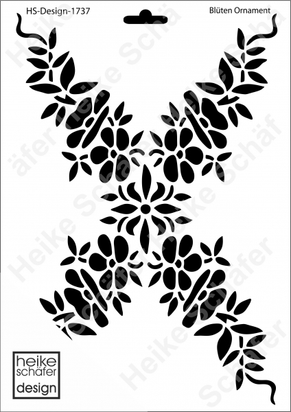 Schablone-Stencil A4 167-1737 Blüten Ornament